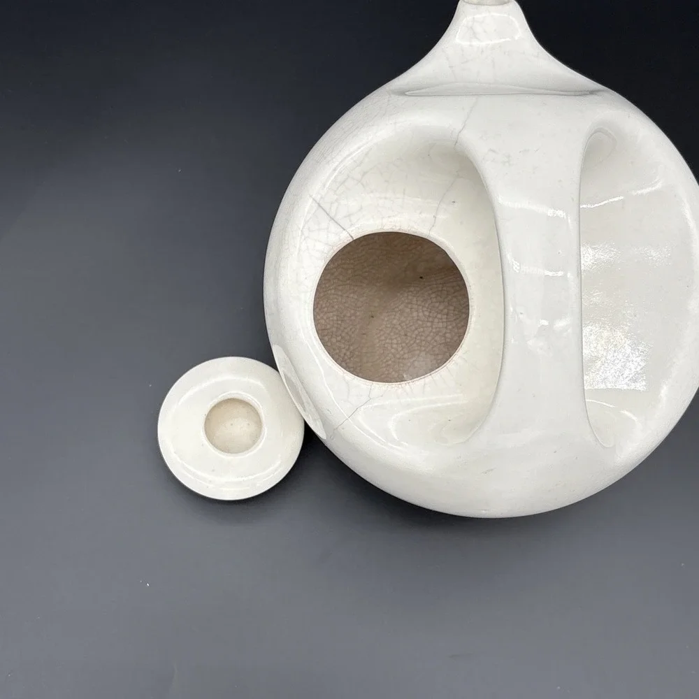 Vintage Robert Steven Witkoff White Porcelain Teapot With Lid MCM Display Piece